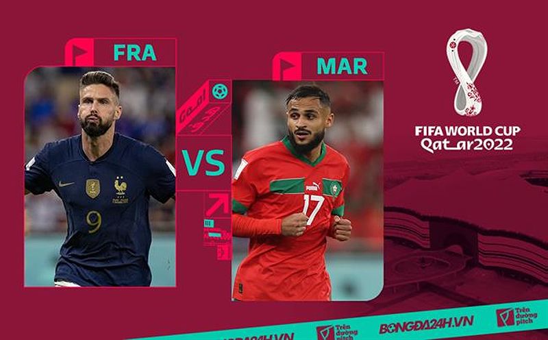 Hình ảnh trận đấu Pháp vs Morocco tại Bán kết World Cup 2022