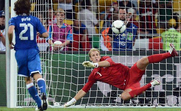 Joe Hart xuất sắc cũng không thể cứu nổi Anh trong trận tứ kết EURO 2012.