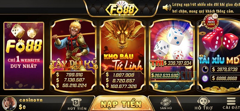 Kho game phong phú 
